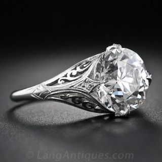 3.31 Carat Old European Diamond Solitaire Ring