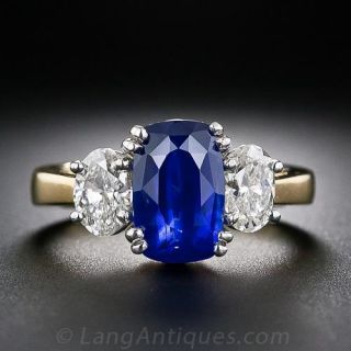 3.33 Carat Sapphire and Diamond Ring