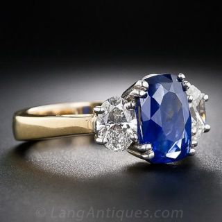 3.33 Carat Sapphire and Diamond Ring