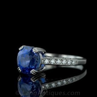3.35 Carat Sapphire and Diamond Ring