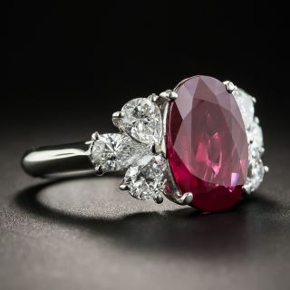 3.37 Carat Burma Ruby Platinum Diamond Ring (GIA)