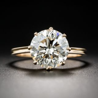 3.37 Carat Diamond Rose Gold Solitaire - GIA L/VS1