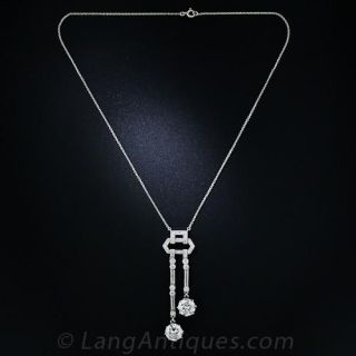 Spectacular Diamond Art Deco Negligee Necklace - GIA 3.18 Carat I-VVS1 & 3.38 J-VS2