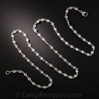 3.42 Carat Diamond and Platinum Chain