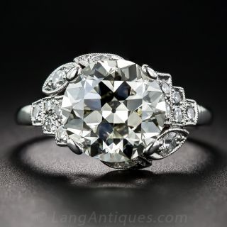 3.47 Carat European-Cut Diamond Ring - 1