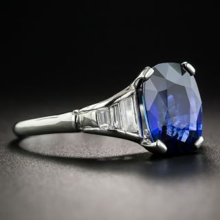 3.53 Carat Sapphire Platinum Diamond Ring
