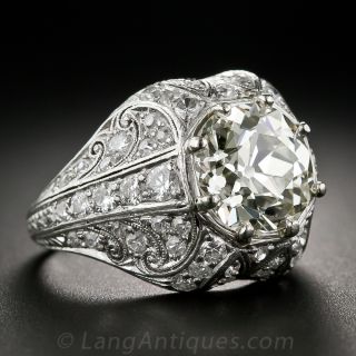 3.55 Carat Original Art Deco Diamond Ring