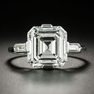 2.64 Carat Art Deco Emerald Cut Diamond Ring - GIA - 2