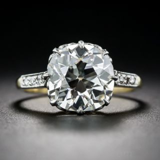 3.74 Carat Old Mine Cut Diamond Ring