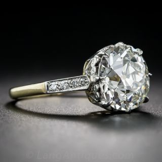 3.74 Carat Old Mine Cut Diamond Ring