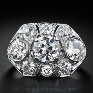 3.80  Carat Total Deco  Diamond  Ring