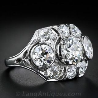 3.80  Carat Total Deco  Diamond  Ring