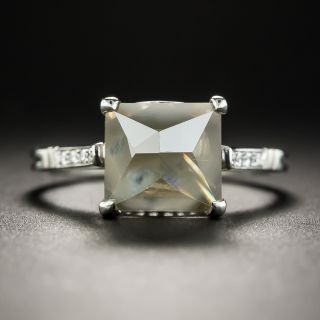 3.88 Carat Half-Octahedron Platinum Diamond Ring - 3