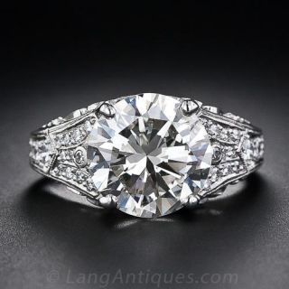 3.90 Carat Diamond Estate Engagement Ring 