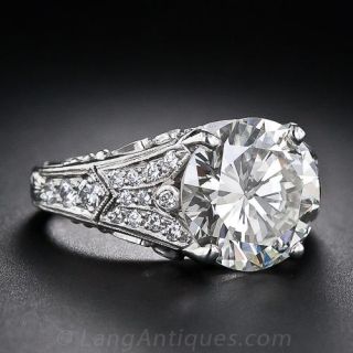 3.90 Carat Diamond Estate Engagement Ring 