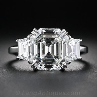 3.95 Carat Asscher-Cut Diamond Ring