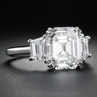 3.95 Carat Asscher-Cut Diamond Ring
