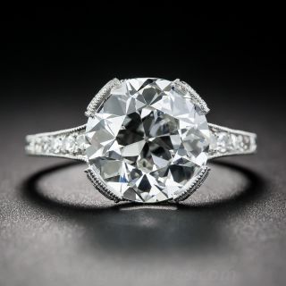 3.95 Carat European-Cut Diamond Engagement Ring - GIA I-VS2