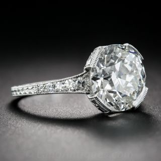 3.95 Carat European-Cut Diamond Engagement Ring - GIA I-VS2