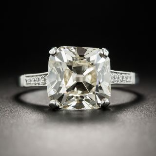 3.98 Carat Antique Cushion Diamond Ring - 2
