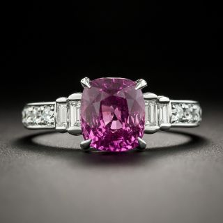 Estate 2.82 Carat Pink Sapphire and Diamond Ring - 1