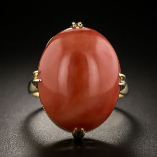 Vintage Coral Cabochon Ring - 1