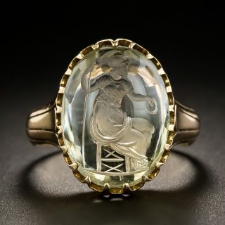 Victorian Rock Crystal Quartz Intaglio Ring - 1
