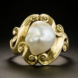 Art Nouveau Freshwater Pearl Ring - 1