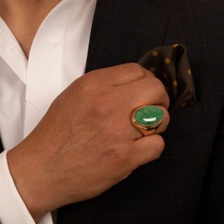 Large Gent's Natural Jadeite Ring