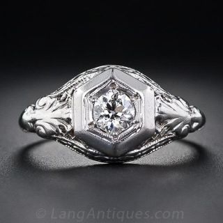 .30 Carat Art Deco  Diamond Engagement Ring
