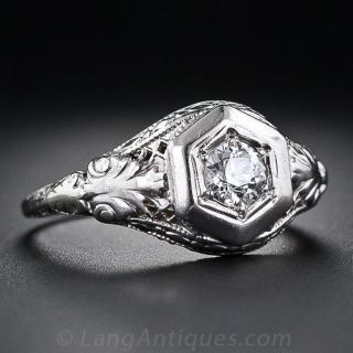 .30 Carat Art Deco  Diamond Engagement Ring