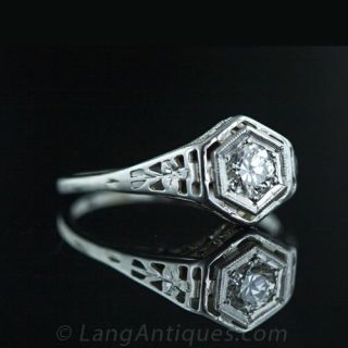 .30 Carat Art Deco Filigree Diamond Ring