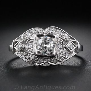 .30 Carat Diamond and Platinum Art Deco Engagement Ring