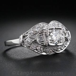 .30 Carat Diamond and Platinum Art Deco Engagement Ring