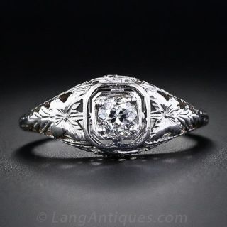 .30 Carat Diamond Filigree Engagement Ring, Circa 1920's