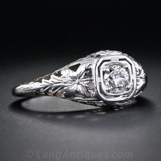 .30 Carat Diamond Filigree Engagement Ring, Circa 1920's
