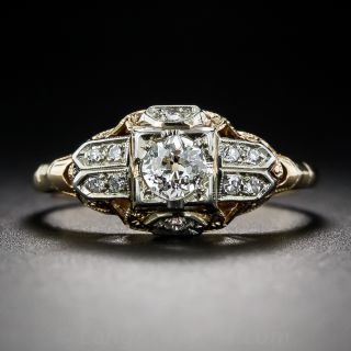 .30 Carat Diamond Two-Tone Art Deco Engagement Ring