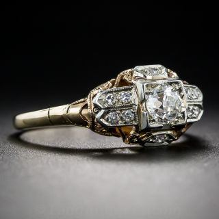 .30 Carat Diamond Two-Tone Art Deco Engagement Ring