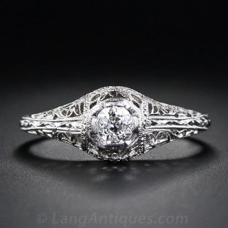 .30 Carat Edwardian Diamond Filigree Ring