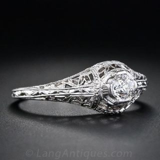 .30 Carat Edwardian Diamond Filigree Ring