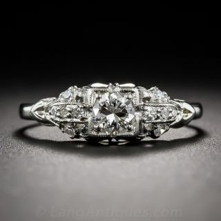.30 Carat Platinum and Diamond Art Deco Engagement Ring
