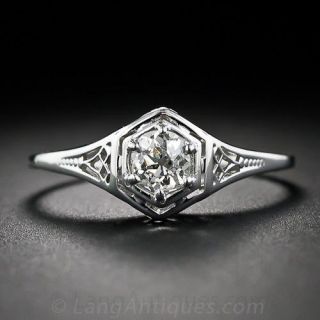 .32 Carat Old Mine-Cut Diamond Engagement Ring 
