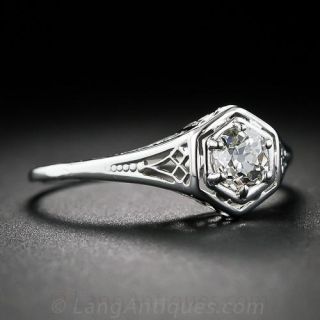.32 Carat Old Mine-Cut Diamond Engagement Ring 