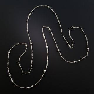 32" Platinum and Seed Pearl Necklace 