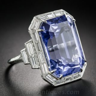 33.06 Carat No-Heat Ceylon Sapphire and Diamond Ring