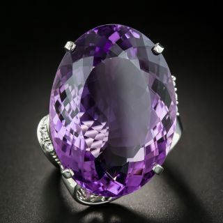 33.35 Carat Amethyst and Diamond Cocktail Ring - 1