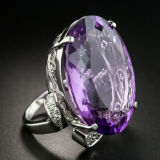 33.35 Carat Amethyst and Diamond Cocktail Ring
