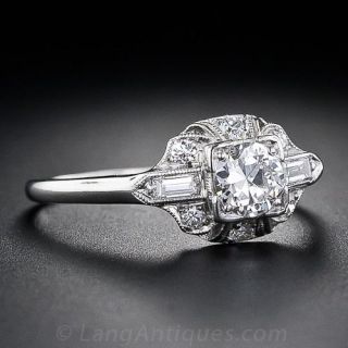 .33 Carat Platimum and Diamond Art Deco Engagement Ring - Granat Bros.