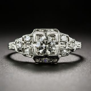 .33 Carat Platinum and Diamond Art Deco Engagement Ring