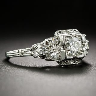 .33 Carat Platinum and Diamond Art Deco Engagement Ring